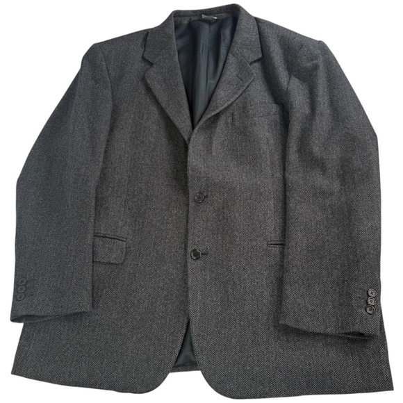 TodaysManTM Other - VTG TodaysManTM 44R Messina Blazer Jacket Italian Cashmere Grey Herringbone
